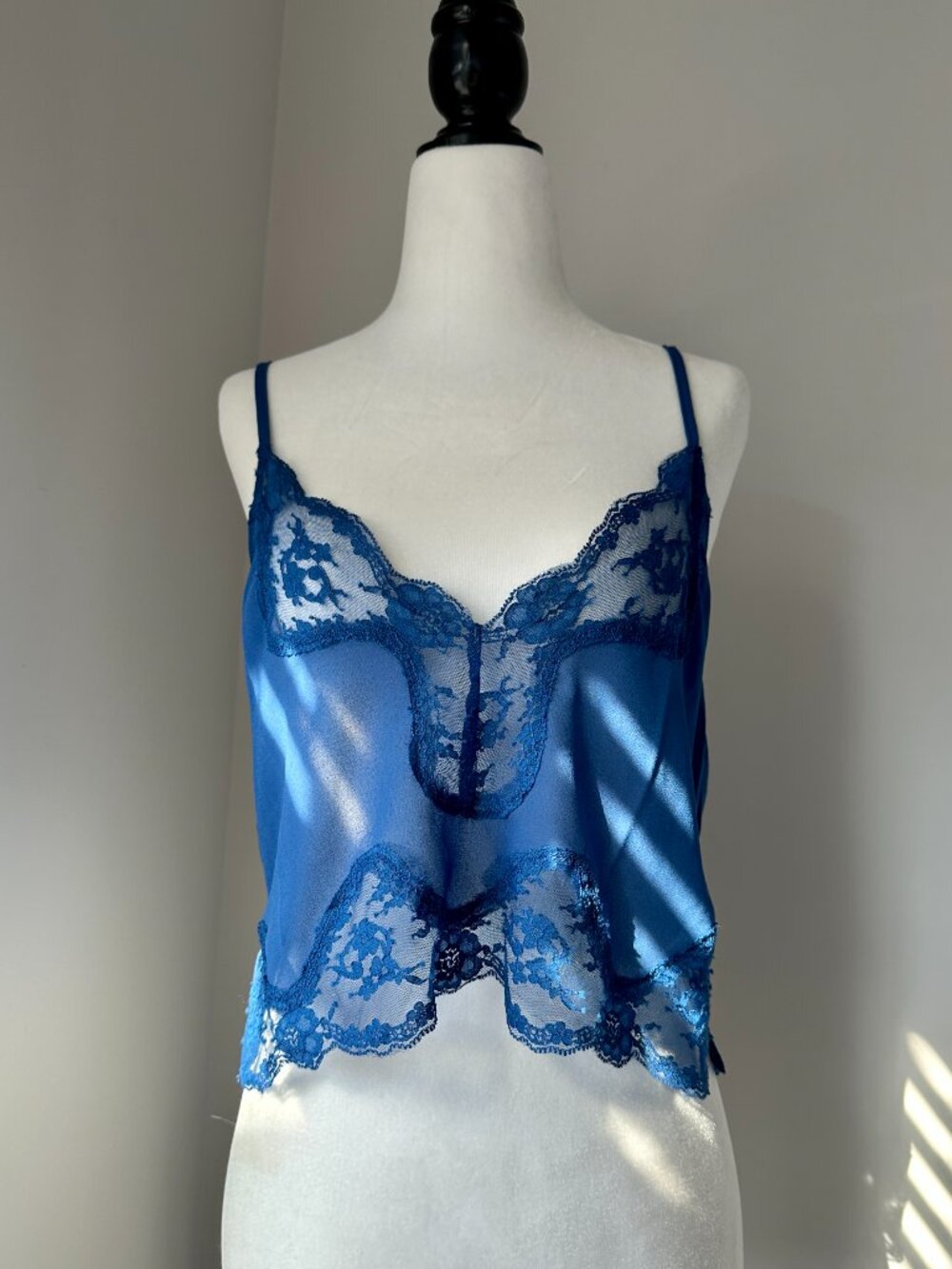 💙 Kat the Label Harley Lace Camisole Tank Top Cobalt Blue Small
